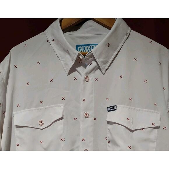Men's DIXXON Flannel The CHAD Shirt White with red hammer and wrench - 2XL - Picture 3 of 8